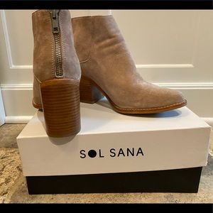 Camel suede booties size 40